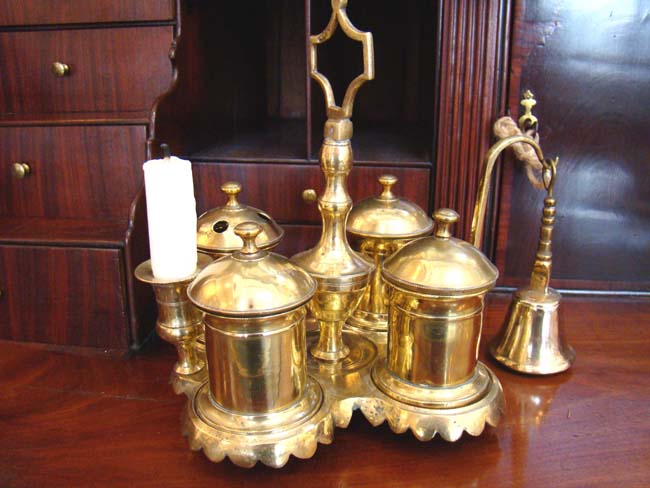 An Antique Spanish Brass Standish circa 1750-1780